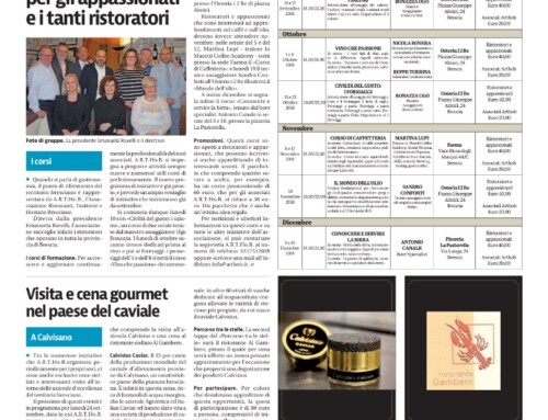 Calendario Corsi per Ristoratori ed Appassionati di Ristorazione.
